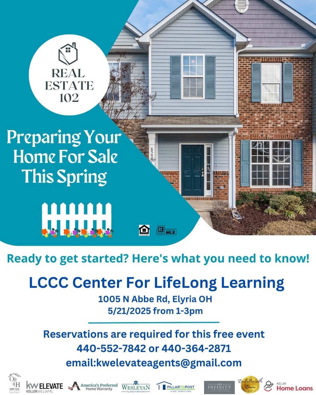 Thinking about selling your home this spring?

Join Devon (and others) on May 21st from 1&ndash;3 PM for a free presentation on how to get your home ready for sale! 🏡✨

📍 LCCC Center for Lifelong Learning
📧 Register now by emailing kwelevateagents
