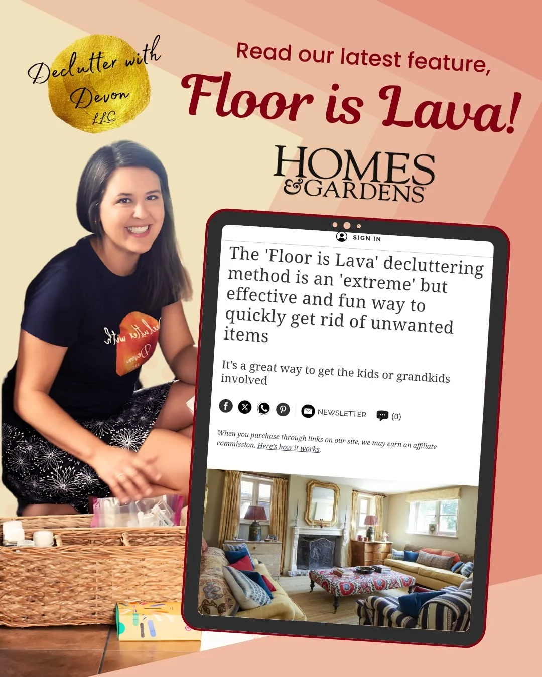 Breaking News!! @homesandgardensofficial  featured us in another article this summer! We're so grateful.

Remember the childhood game, 'The Floor is Lava'? Well... what would you say if we told you that it actually doubles as a PRETTY GREAT home orga
