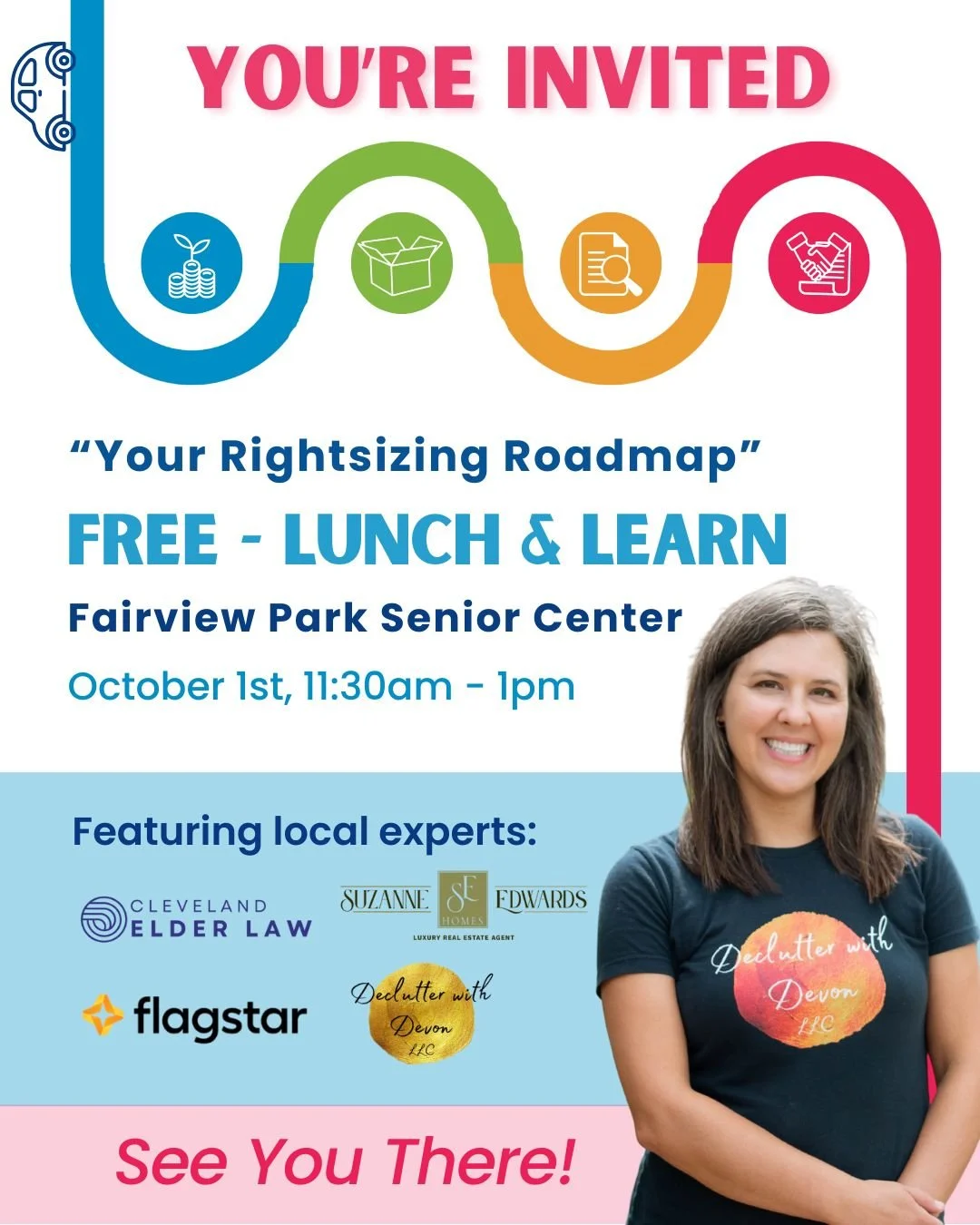 ✨ You're Invited! ✨

Are you or a loved one thinking about downsizing, aging in place, or simply feeling stuck in the decision-making process about your next chapter? We're bringing together a powerhouse panel of local experts to help you create Your