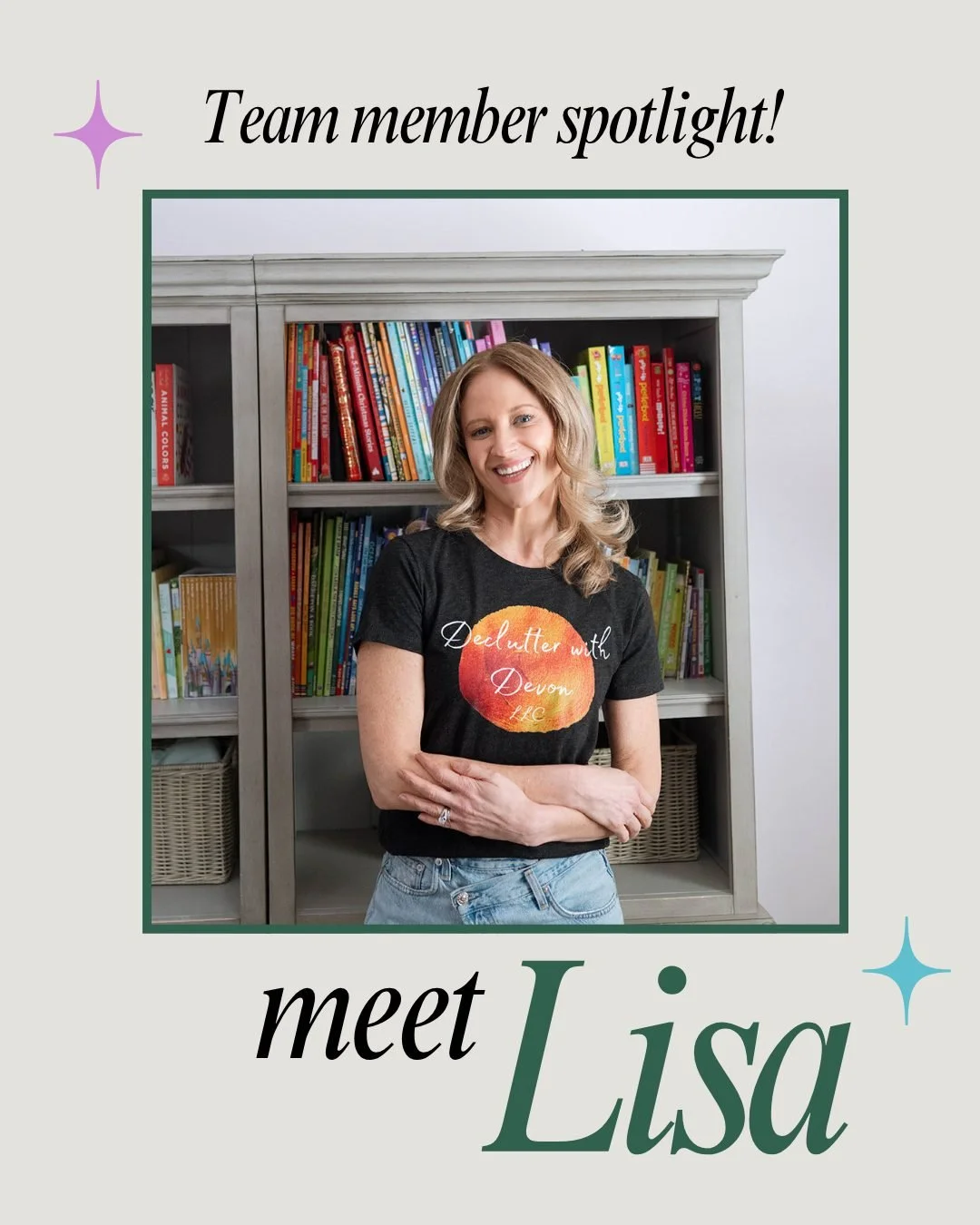 Meet Lisa!

Lisa brings 5 years of professional organizing experience, including running her own business, and a true passion for helping clients feel calm and in control of their homes.

She loves creating systems that actually last.

Outside of wor