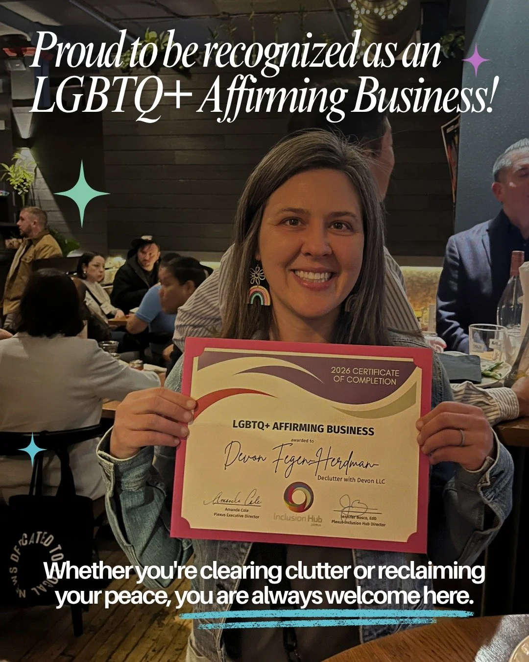 We&rsquo;re proud to be doing the work to be a LGBTQ+ affirming business. 💛

Everyone deserves to feel safe, respected, and supported in their home. Whether you&rsquo;re clearing clutter or reclaiming your peace, you are always welcome here.

Thank 