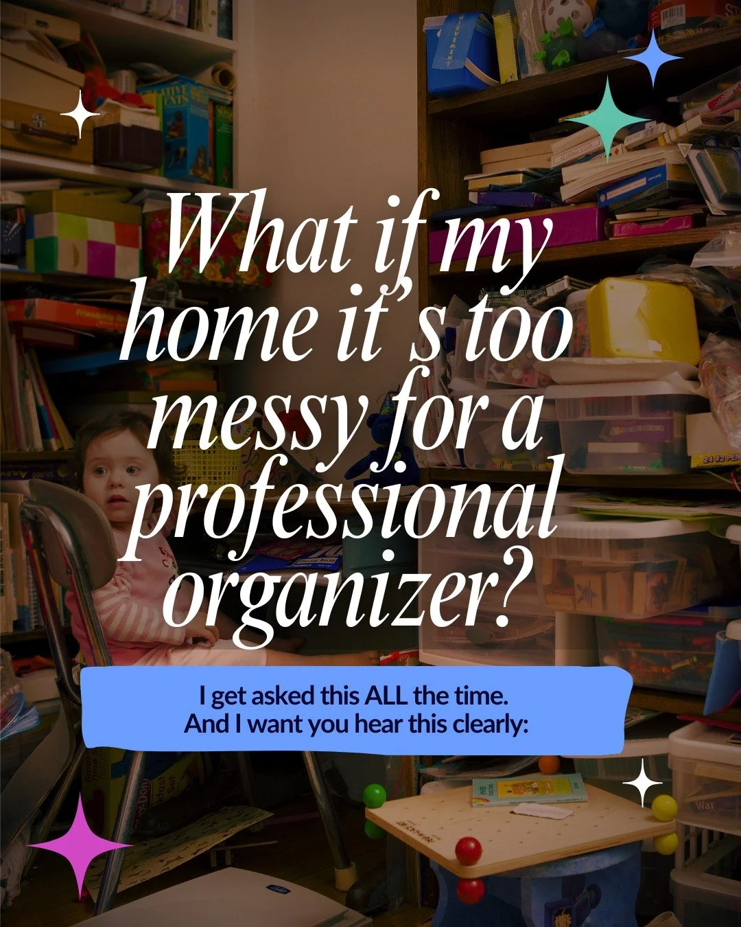 If you've been putting off calling a professional organizer because you're worried your home is "too far gone"  this post is for you. 

I have never once walked into a space and thought "nope, can't help here." Not once.
What I ha