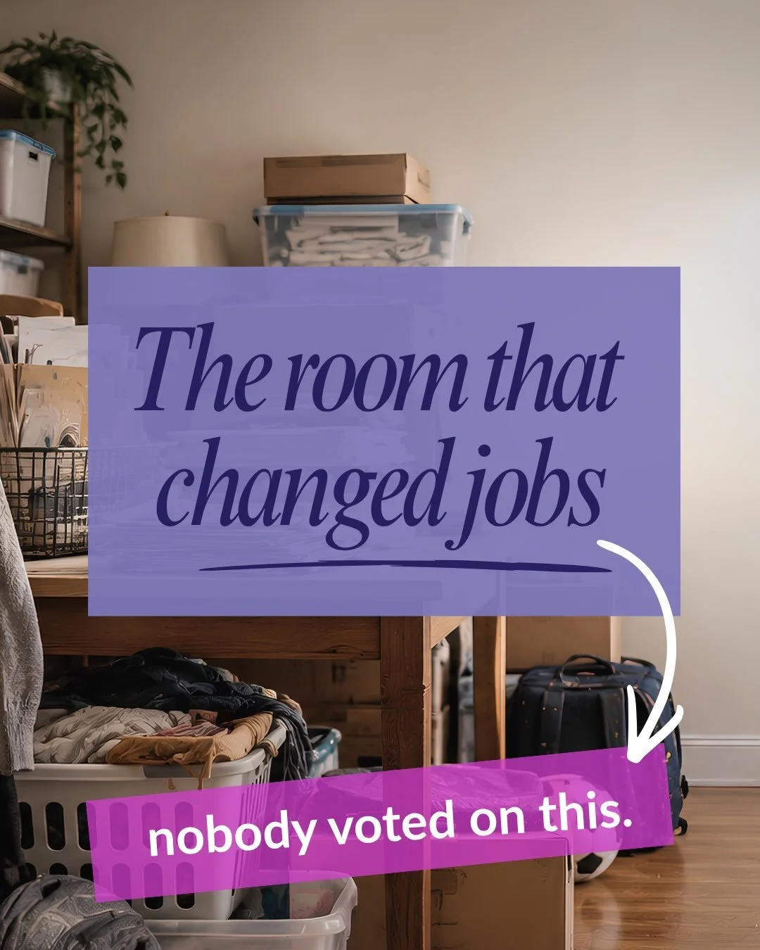 Which room in your house is doing a job you never gave it? 
The dining room that became the mail room. The guest room storing things for someone who moved out in 2019. Nobody decided this, it just happened one reasonable choice at a time.
Worth askin