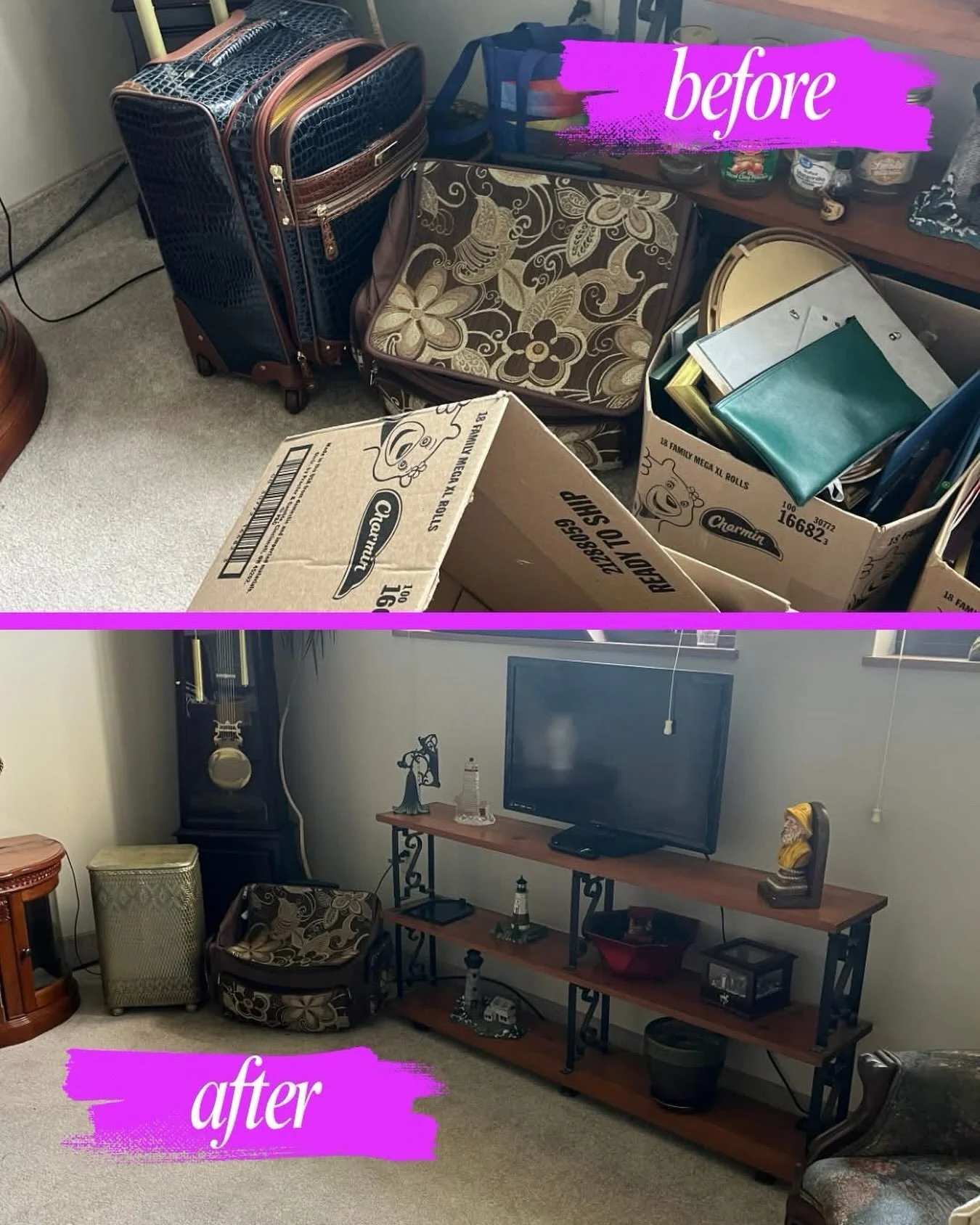 Myth: You should tidy up before a professional organizer comes.
Please don&rsquo;t. Seeing a space as it actually functions is the useful part. A cleaned-up version tells us how you wish it worked, not how it does.

Come as you are. That&rsquo;s the 