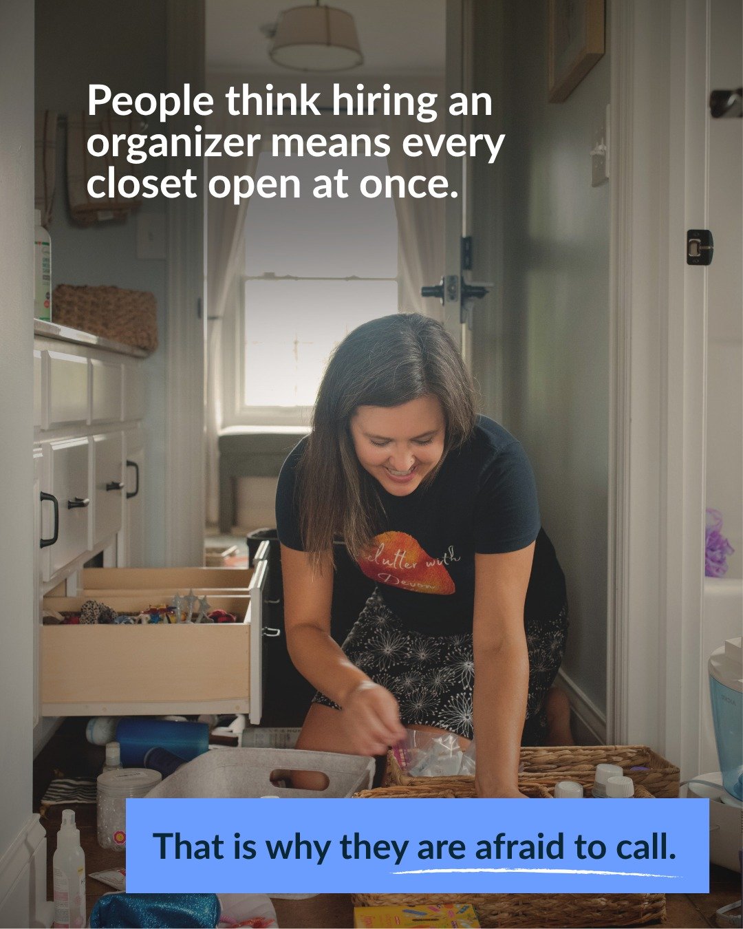 Most people think hiring an organizer means the whole house. That is why they never call. It sounds like weeks. It sounds like every closet open at once.
It is almost never what anyone actually needs.

So pick that one. Not the messiest room and not 