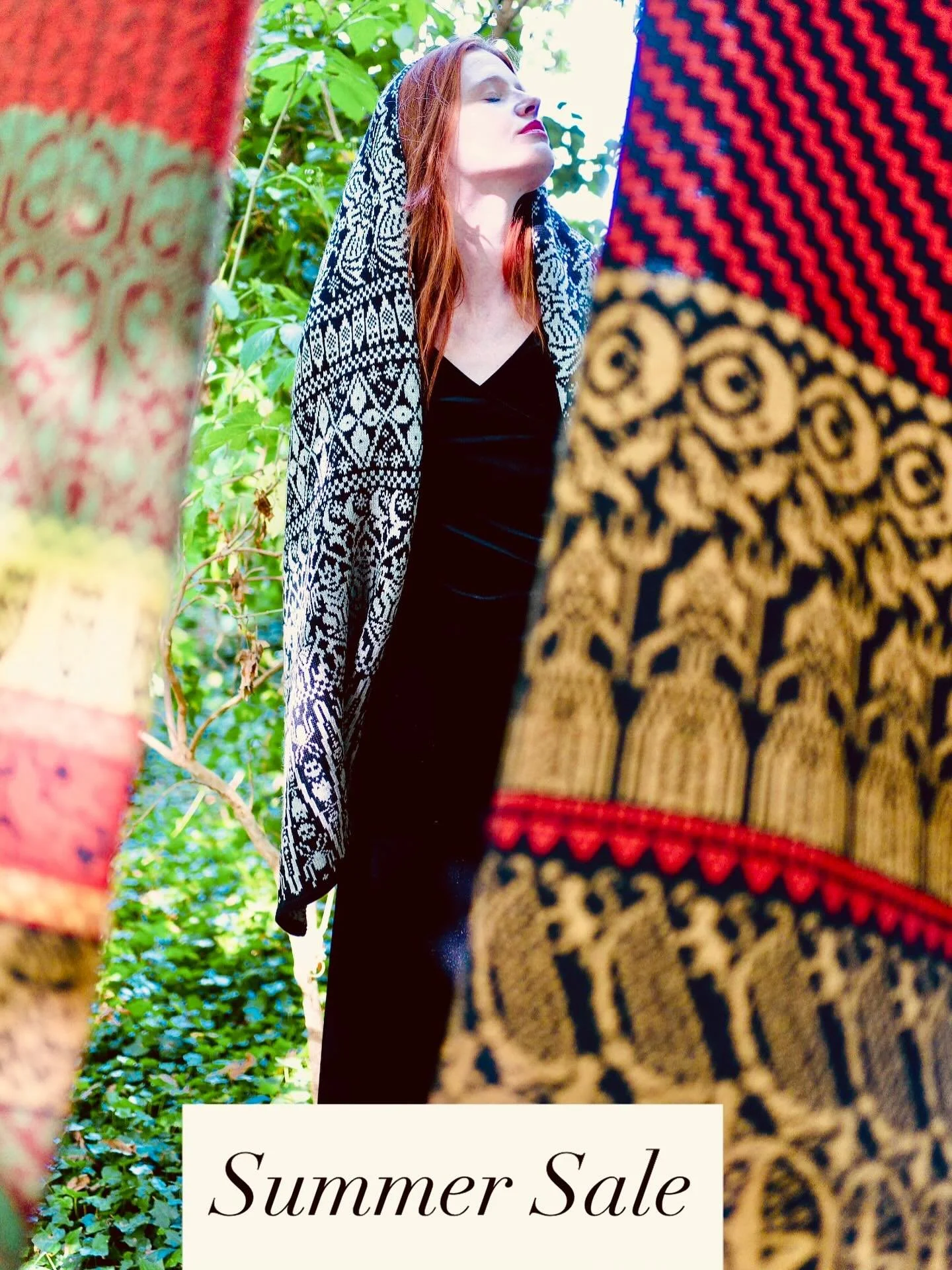 Happy Solstice everyone 🌞
I&rsquo;m having a summer sale on select pieces &mdash; ends 30 July !
Tap the link in my bio to have a peek 🖤

@thisisryansframe 📸
@siobhan_blackburn 🔥

#SolsticeVibes #knittedshawl #knitted #knitwear #MidsummerMagic #l