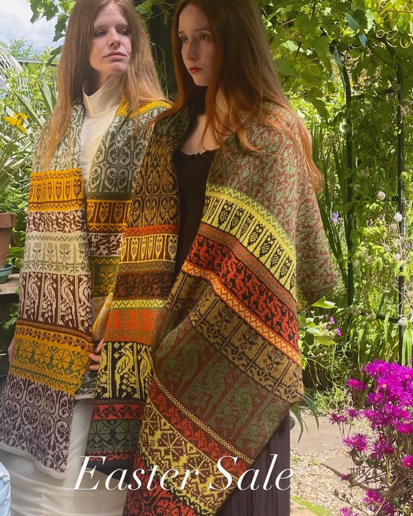 For one week 🐣 starting today, enjoy 30% off selected shawls in my Easter Sale! Offer ends at midnight on 25th April 🥰 Wishing you a wonderful long weekend and a Happy Easter 😘

@marnieaves_ 
@siobhan_blackburn 

#happyeaster #knittedtextiles #sut