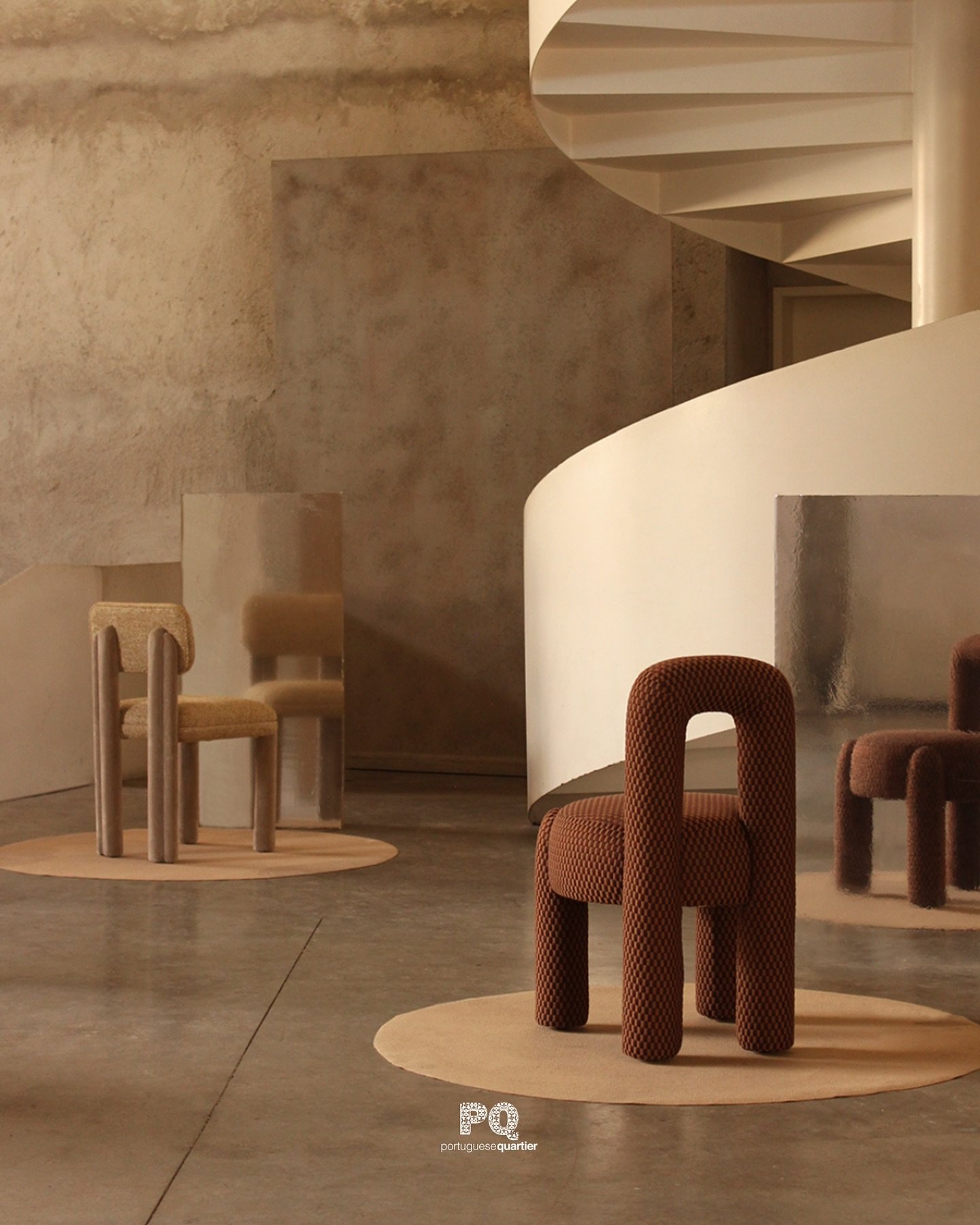 Bold yet gentle &mdash; @dooqdetails&rsquo; &ldquo;Core&rdquo; collection reimagines brutalist design with a soft, feminine touch.
Featuring the sculptural Cindy and Camelia chairs &mdash; where comfort meets art.

#PortugueseQuarter #DooqDetails #De