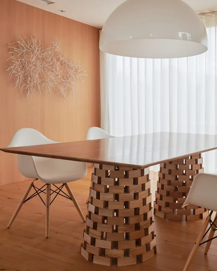 The Bricks Table by @rondinart. Refined European oak, a flawless finish, and a bold presence. #portuguesequartier