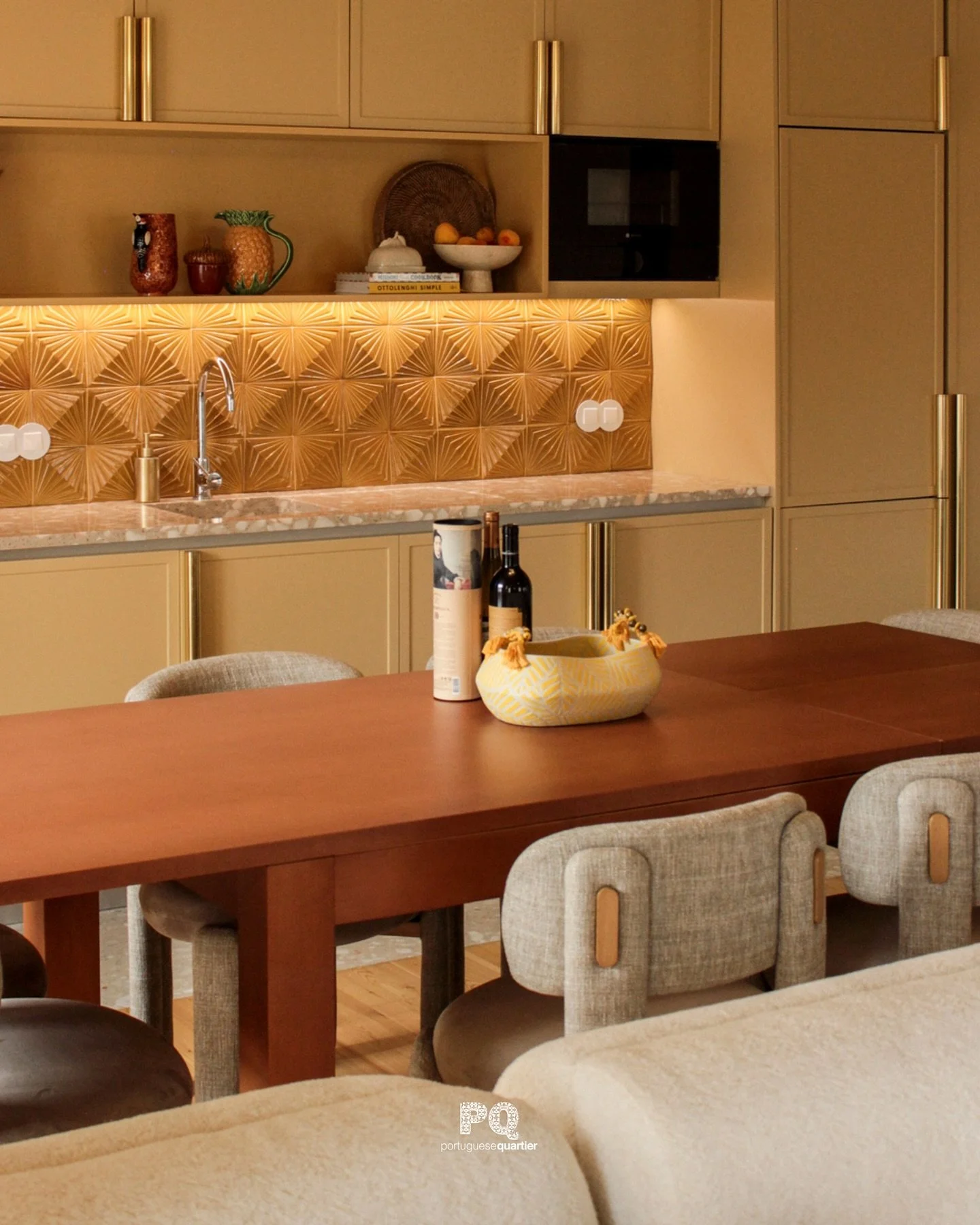 Sink into the Choux Chair, plush upholstery, clean lines, timeless design. #PortugueseQuartier