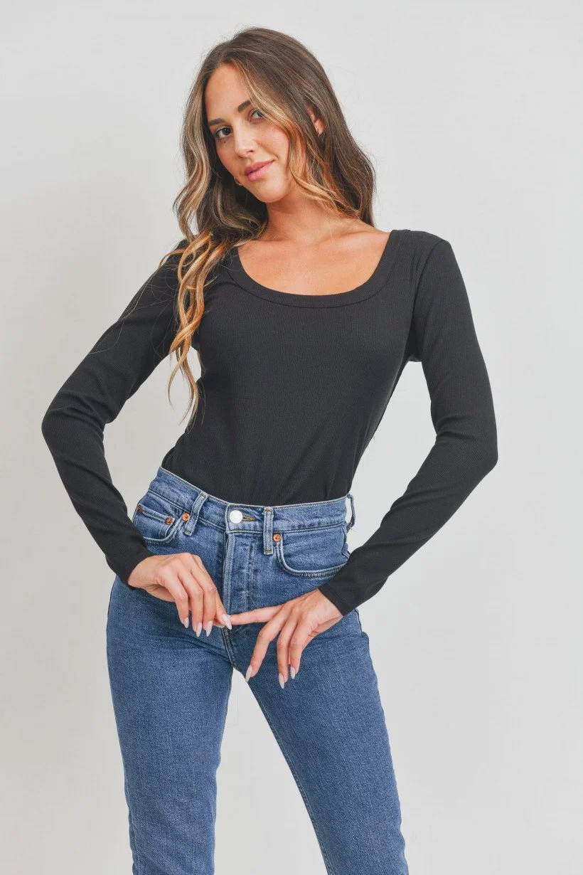 ★2023FW新作★glowny★G CLASSIC RIB SCOOP LONG SLEEVE GLOWNY | 글로니 Glowny G classic rip scoop sleeve on Bunjang