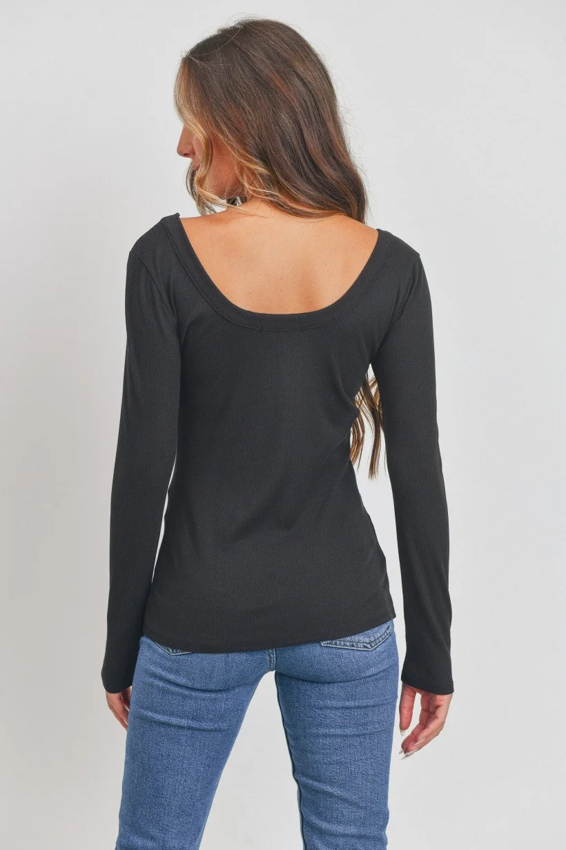 【Raucohouse】Waffle string scoop-neck long sleeve Waffle Scoopneck Longsleeve | Aritzia US