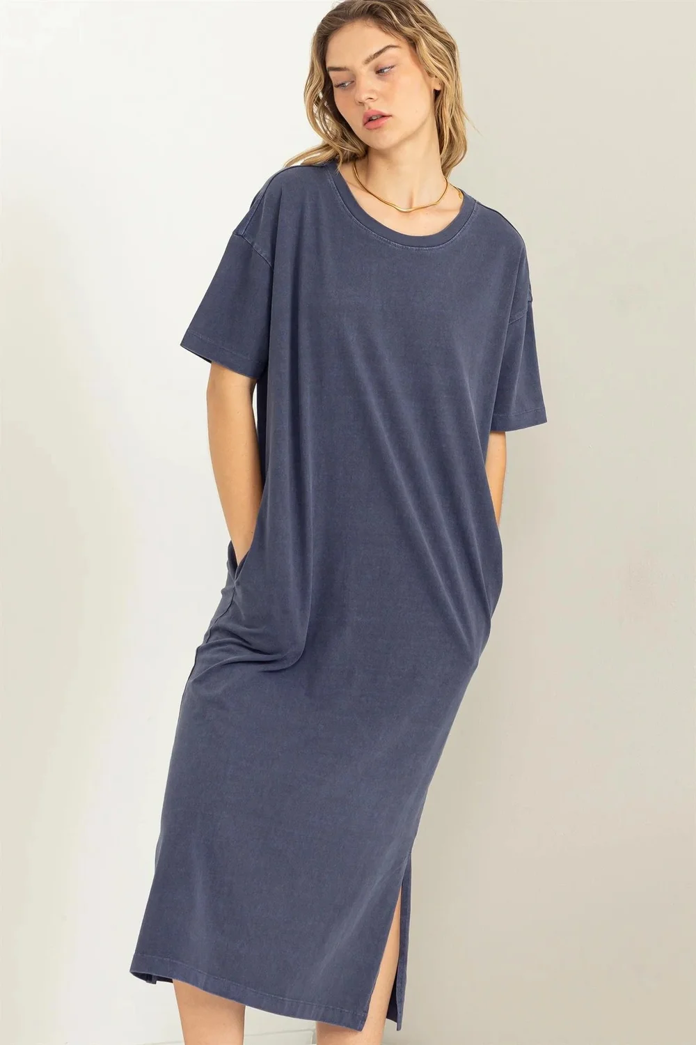 Short Sleeve T Shirt Dress with Pockets  LSF Boutique