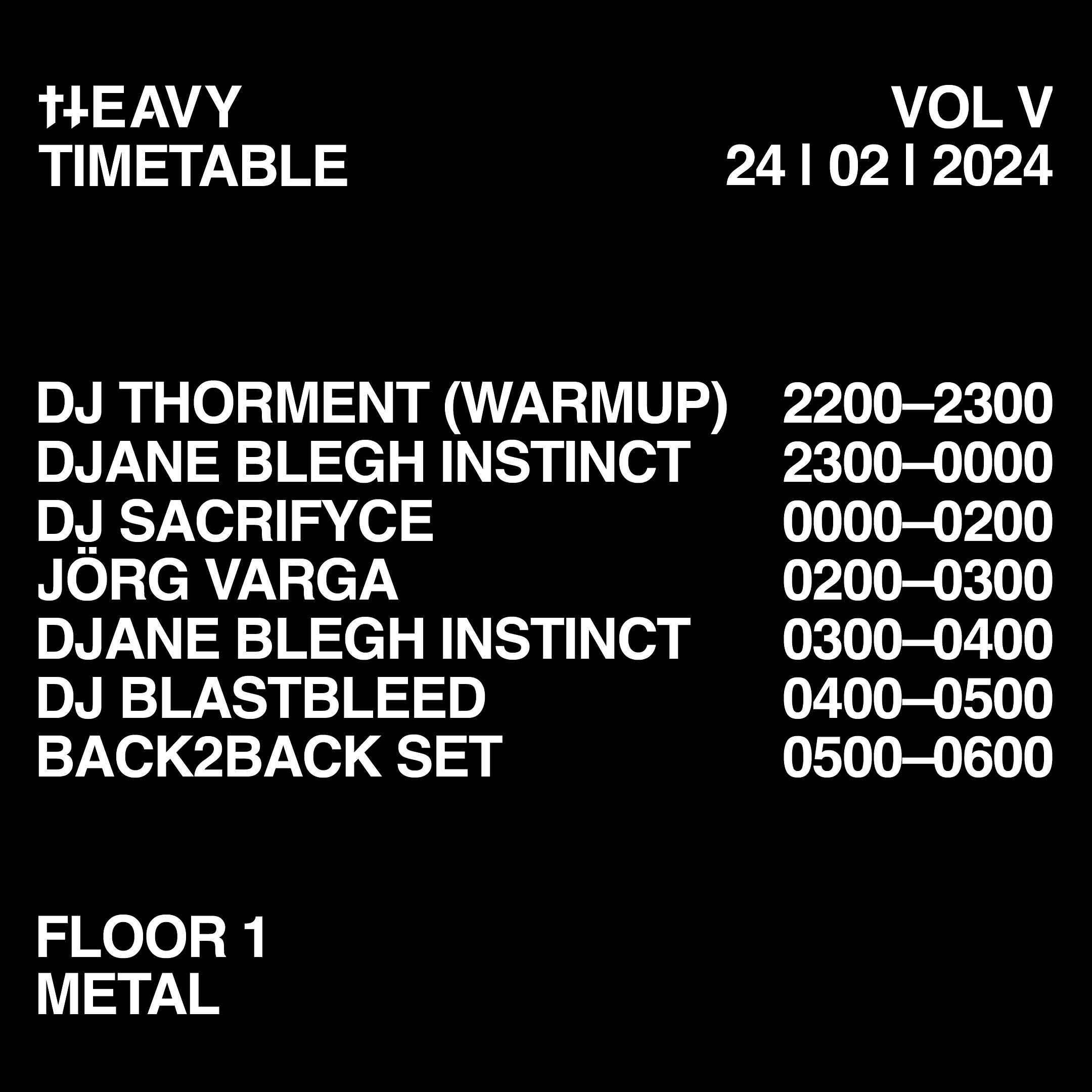 ++ METAL FLOOR ++ @heavy_club VOL V | 24.02.2024 | PRATERSAUNA | Prepare for some heavy s#it! 🤘⚡️✝️
++ DJ THORMENT
++ DJANE BLEGH INSTINCT (aka @die_strawanzerin_ )
++ DJ SACRIFYCE (HEAVY RESIDENT)
++ J&Ouml;RG VARGA (@thejvrg)
++ DJ BLASTBLEED (HEA