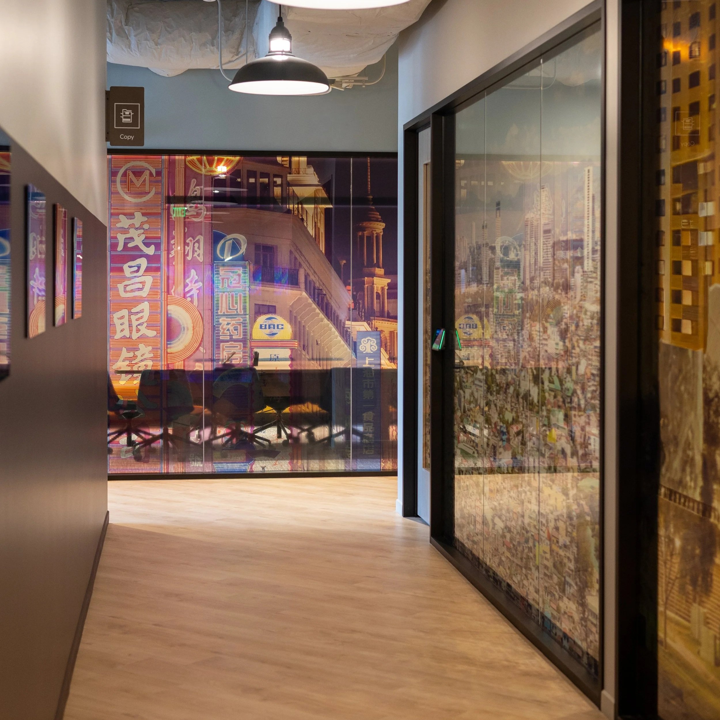 Unique corridor design in office space in Seattle Washington