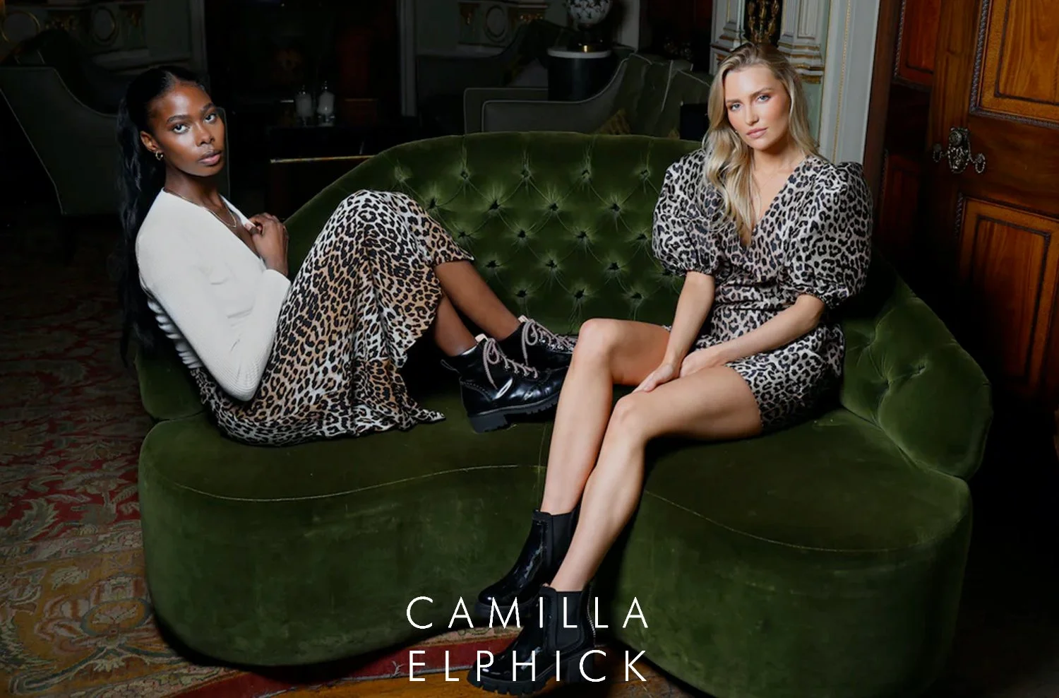 Camilla Elphick screenshot, luxury British footwear brand known for statement shoes