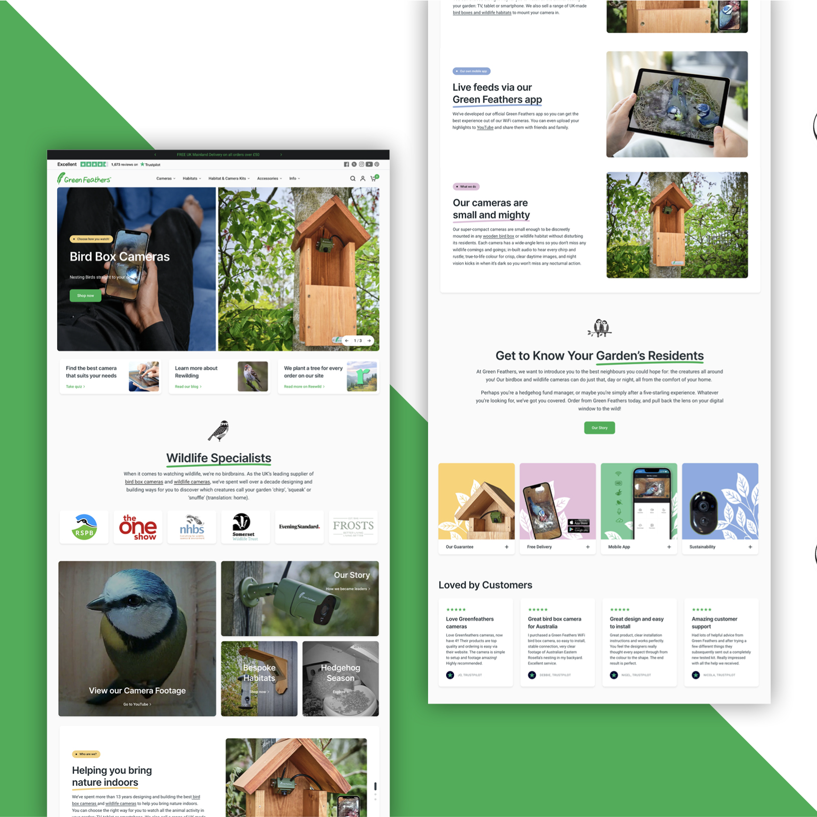 Collage highlighting product reviews, tech specs, camera footage, and improved UX elements