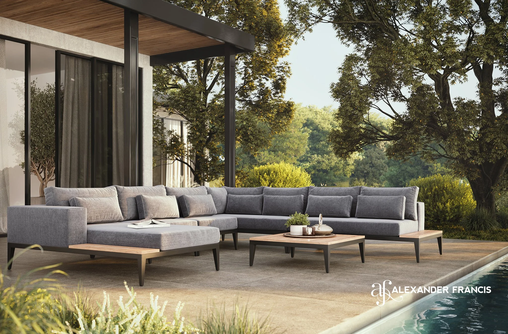 Alexander Francis image, designer outdoor furniture brand for modern gardens