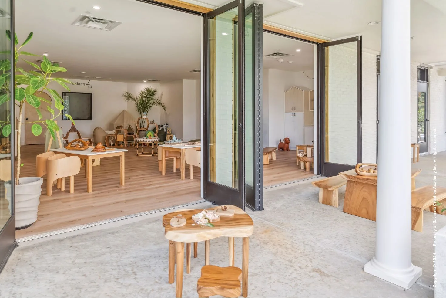 Nursery classroom designed to encourage creativity, learning and wellbeing by MIA Studio.