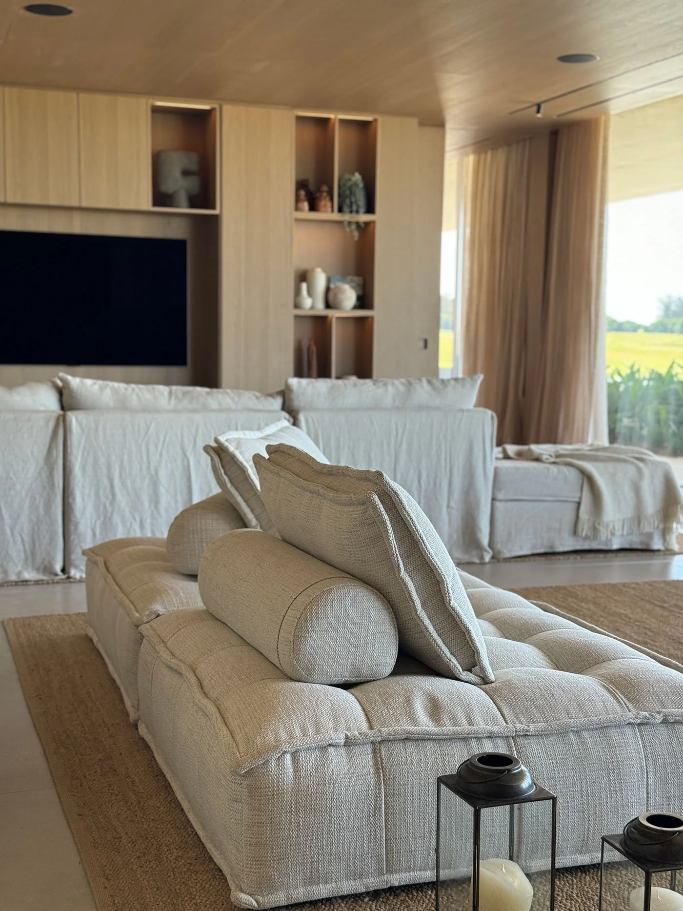 Family lounge at Fasano Las Piedras, Punta del Este, featuring contemporary luxury residential interior design by MIA Studio.
