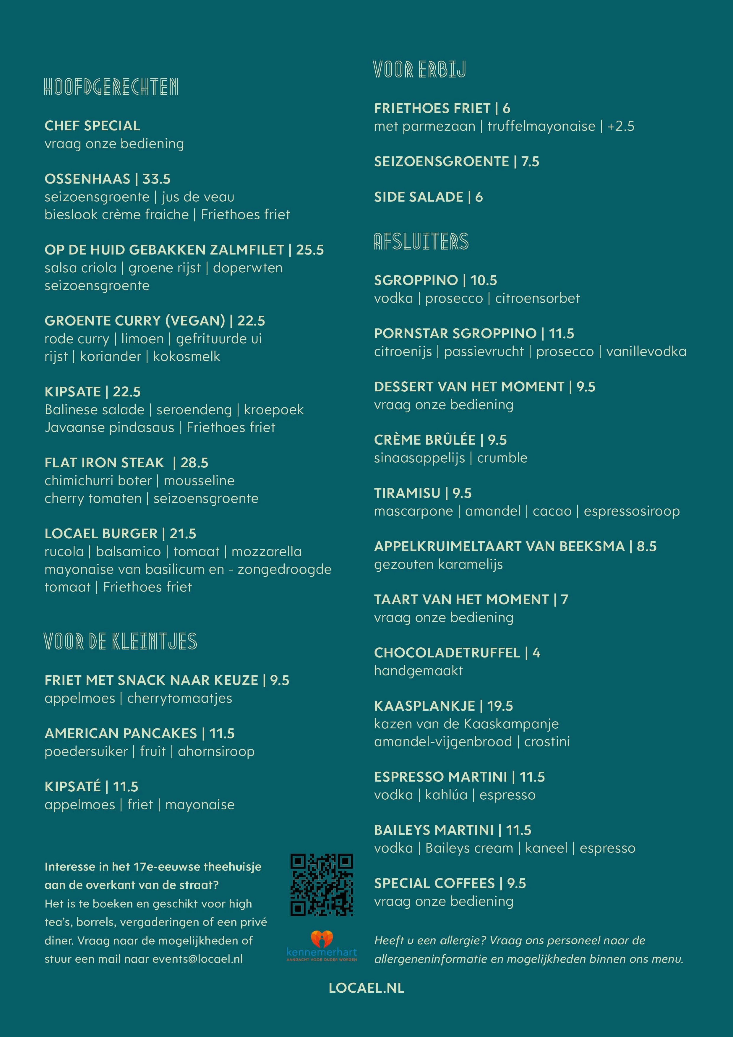 Locael menu diner