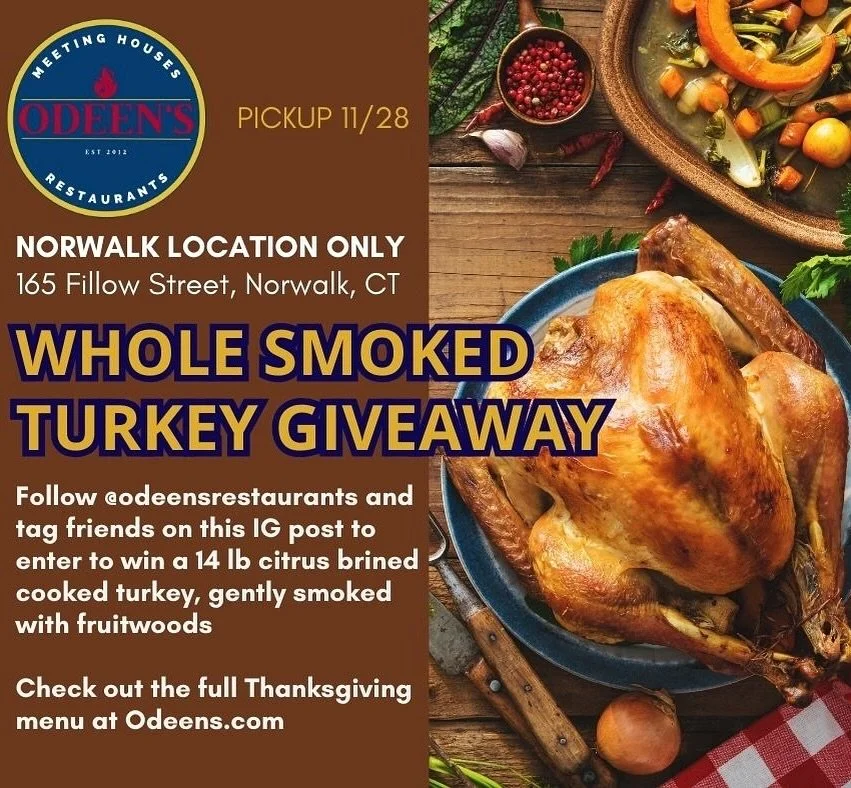 🍗 G I V E A W A Y 🍗
 
We are thankful for YOU! To show our appreciation, we are gifting one lucky follower a 14lb turkey from our Norwalk location located on the Oak Hills Golf Course! This higher welfare bird is brined and smoked to perfectio