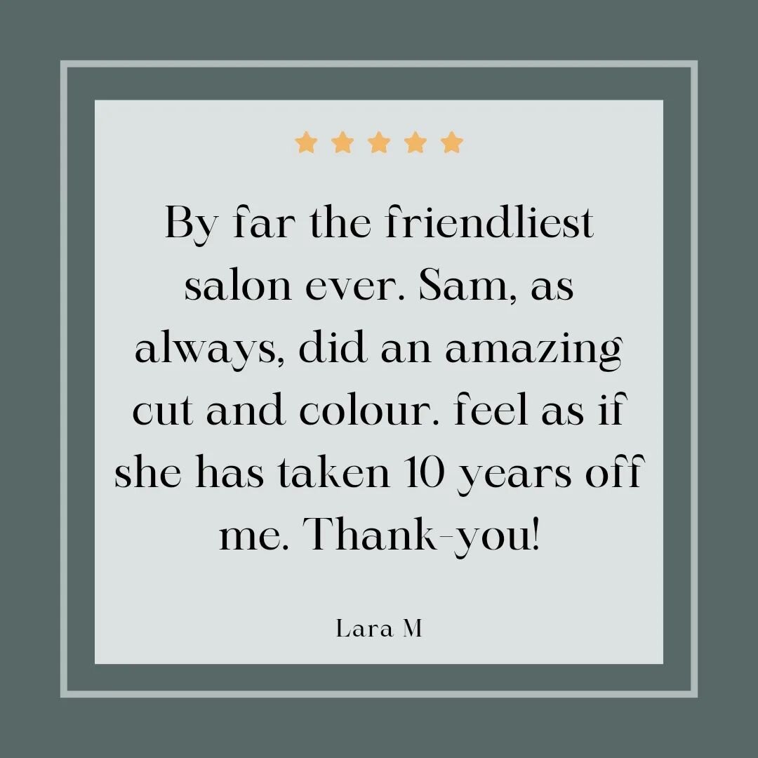 ⭐⭐⭐⭐⭐ review

Thank you so much for your kind words Lara, we aim to make everyone (four legged friends included) feel at home when they visit us. 

Another wonderful guest of @hairbysamdavie, amazing work as always 👏

#reillydenholm #reillydenholmed