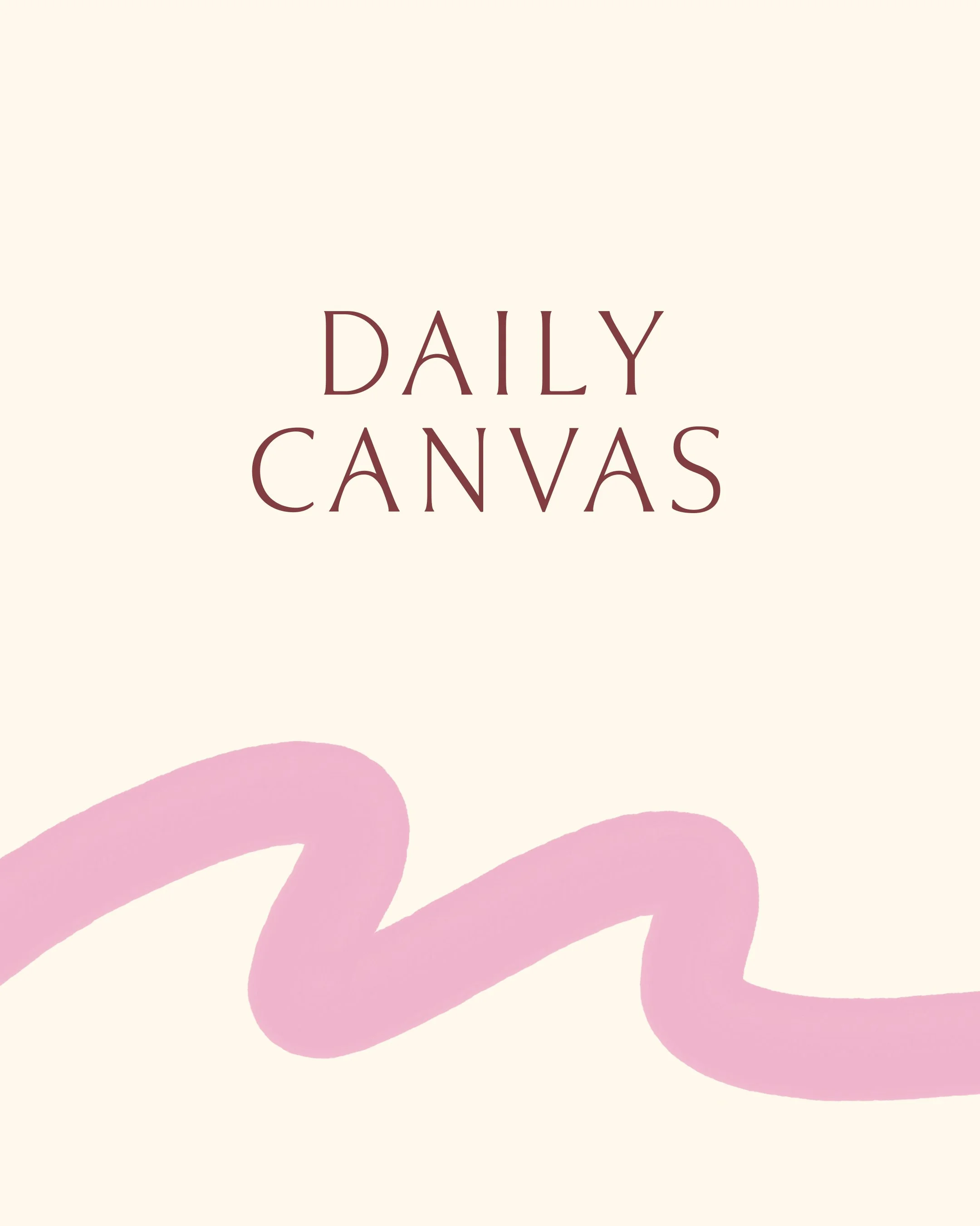 Daily Canvas social media template graphic featuring colorful abstract watercolor shapes on a cream background.