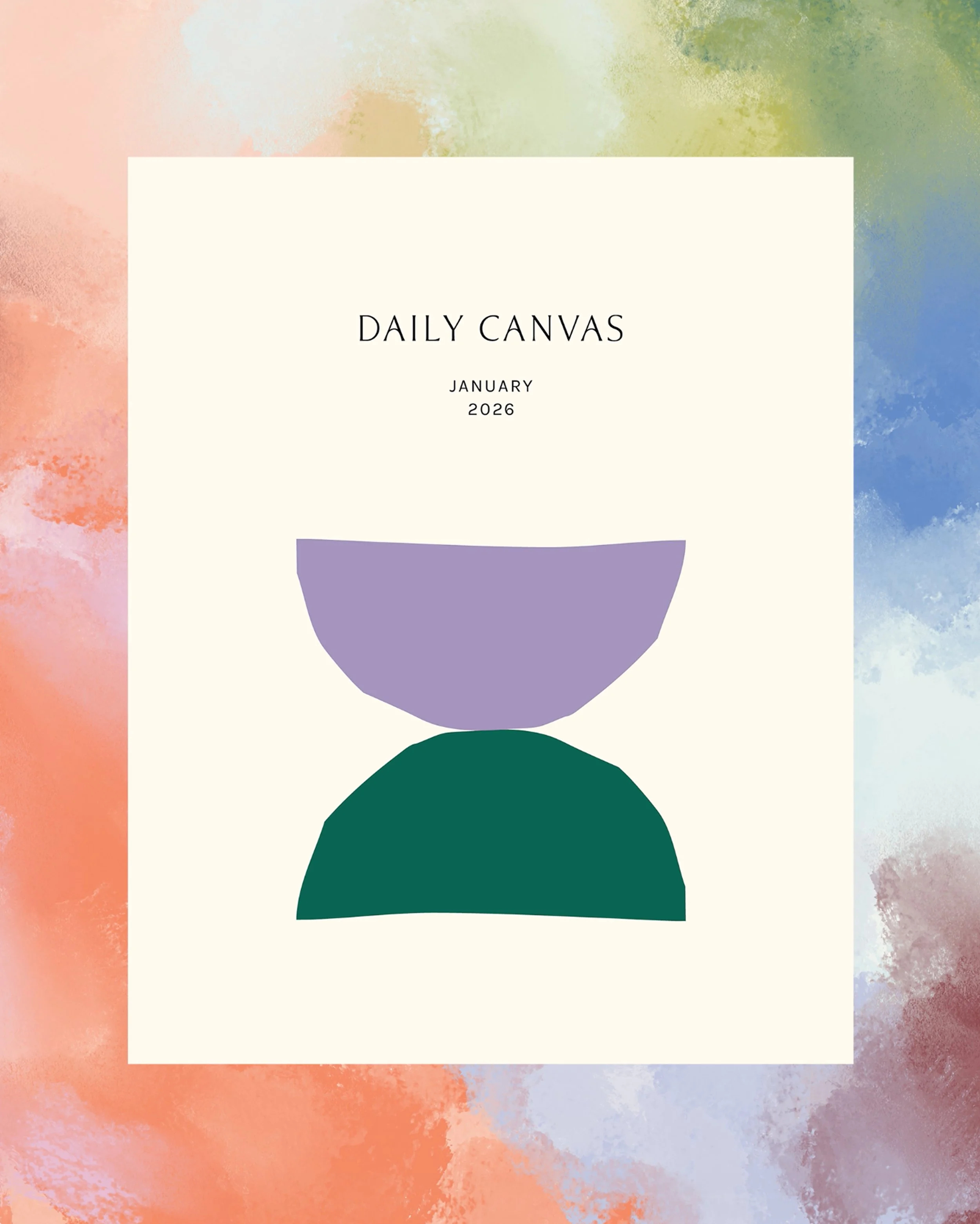 Soft pastel watercolor brand texture graphic designed for the Daily Canvas visual identity.