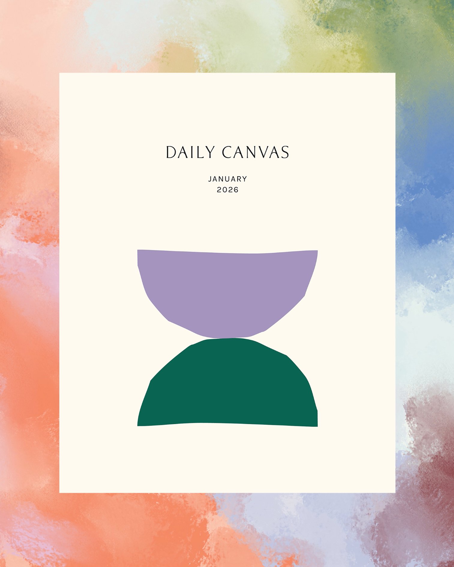 Soft pastel watercolor brand texture graphic designed for the Daily Canvas visual identity.