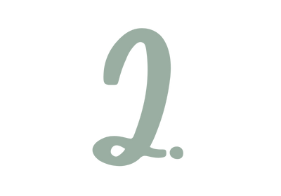 Hand-drawn number two in green