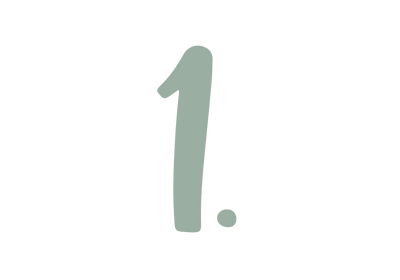 Number one with a period in light green