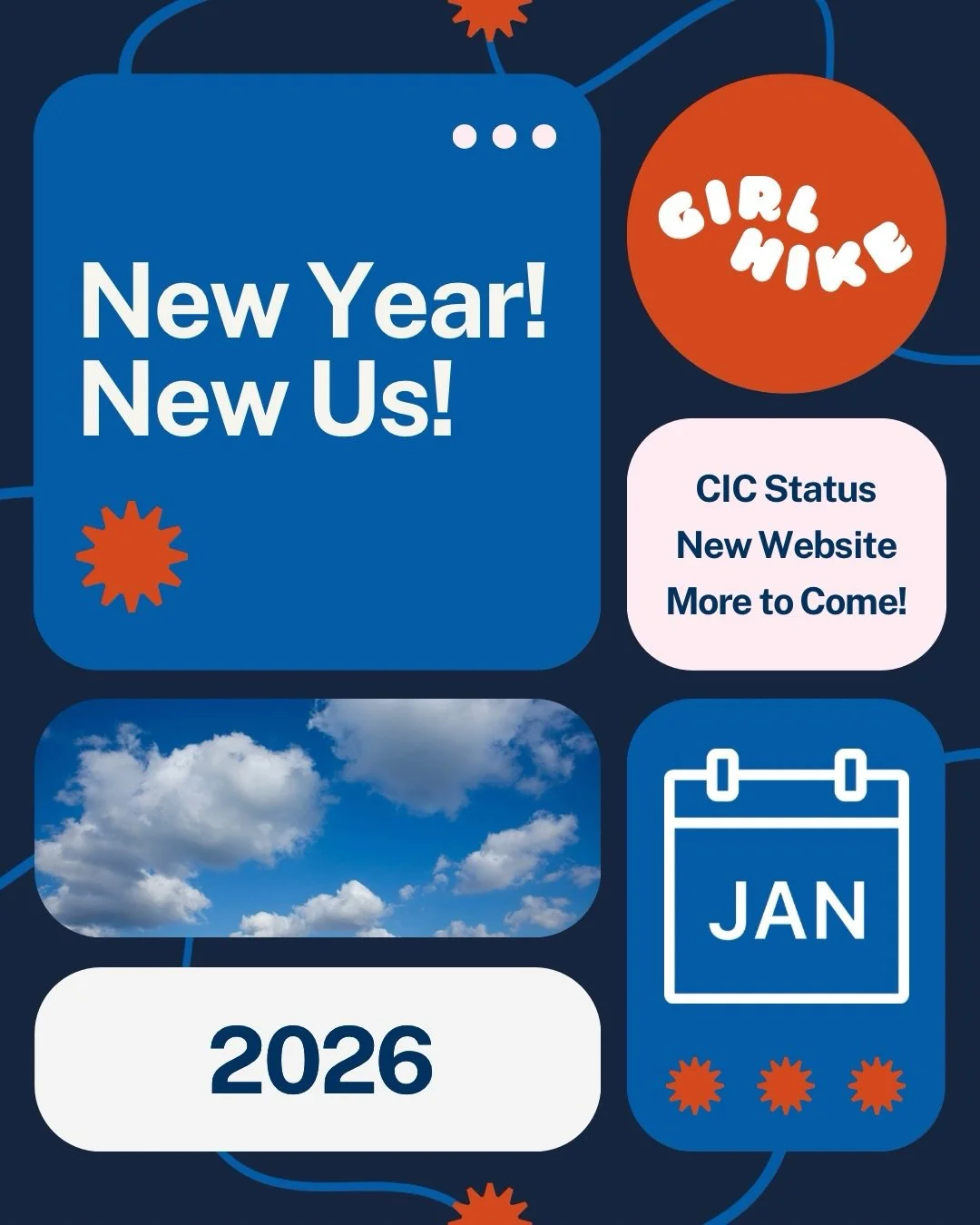 🎉 NEW YEAR, NEW US!🎉
We&rsquo;ve been busy behind the scenes working on Girl Hike 2.0 and here she is!
A new look, a new approach - we can&rsquo;t wait to find out what you think!👀

WE&rsquo;VE BECOME A CIC! 🤝
Thanks to funding support from @soce