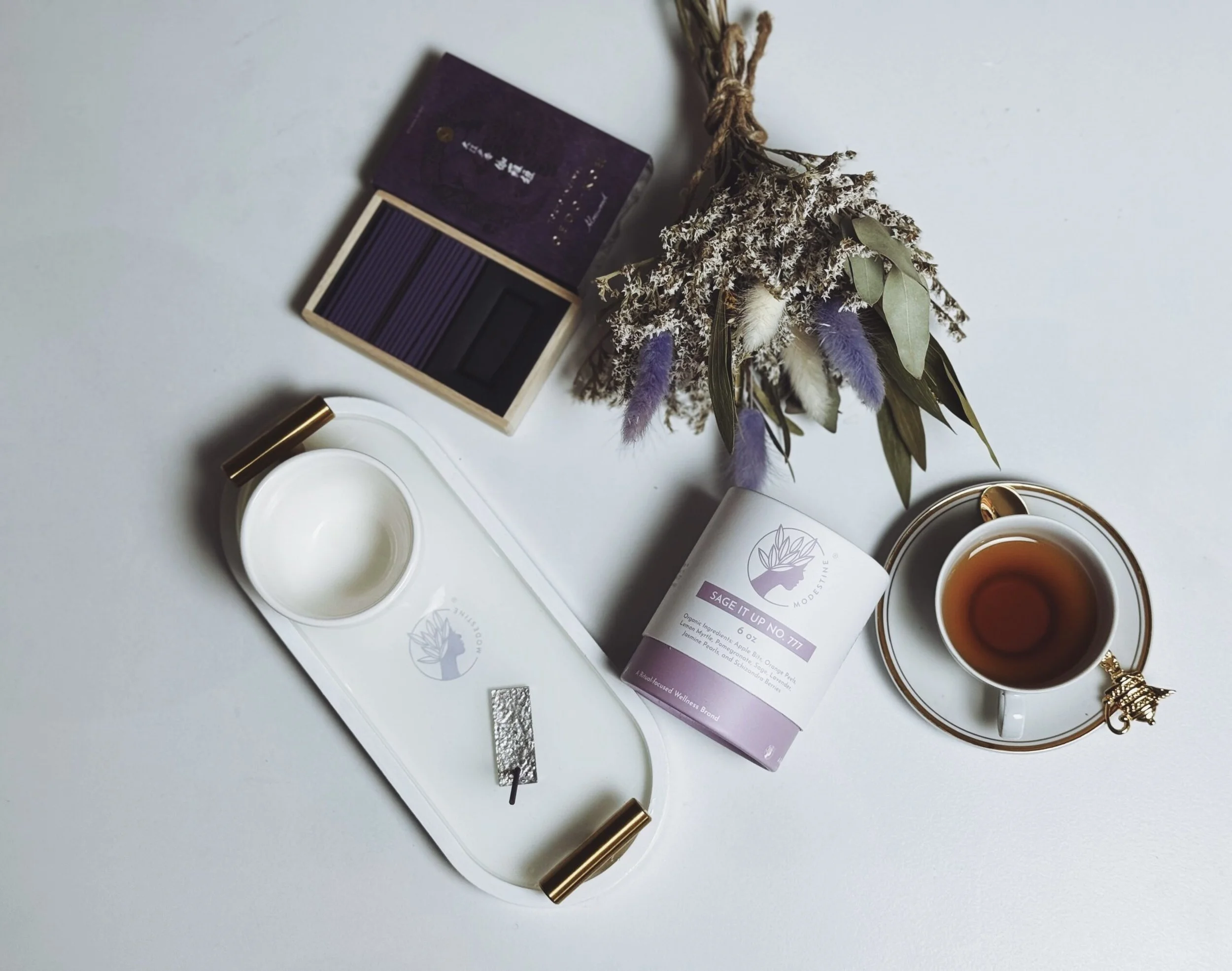 Mindfulness Ritual Kit | Tea, Incense & Tools for Grounding and Presence