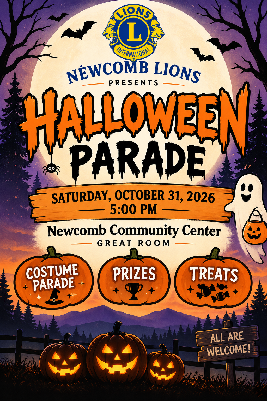 Newcomb Lions Halloween Parade