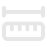 An icon of a sled in white on a black background.