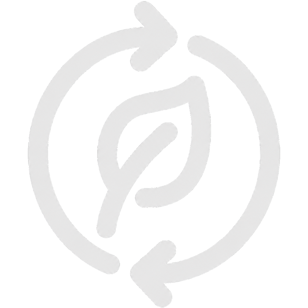 Recycling symbol with a leaf inside, indicating eco-friendly or sustainability focus.