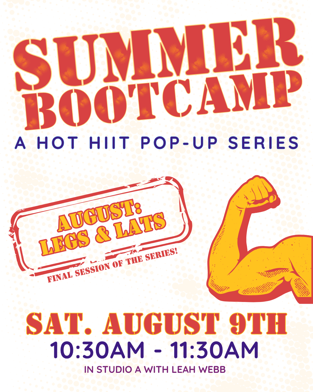 SUMMER BOOT CAMP SERIES! August: Legs & Lats