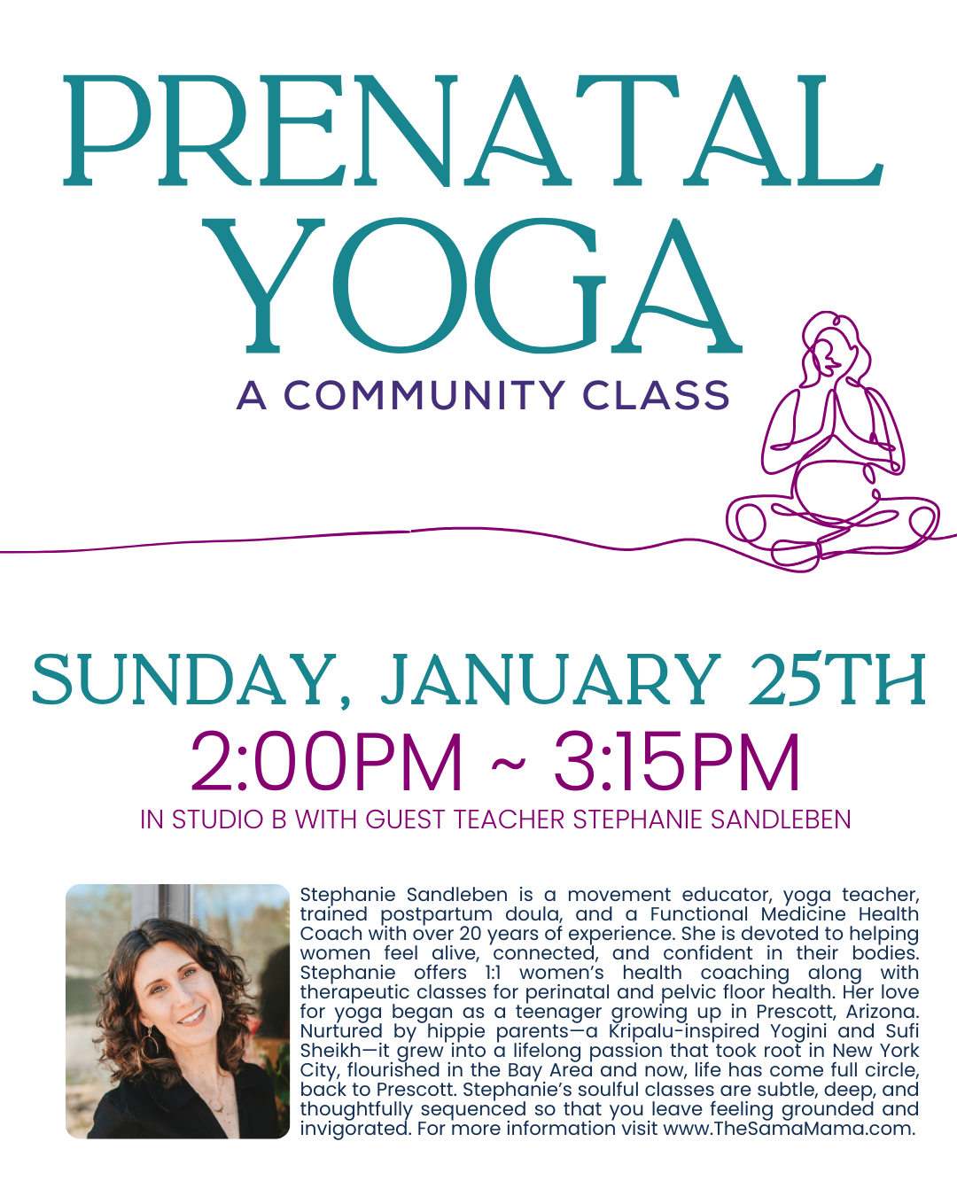 *Community Classes* Prenatal Yoga