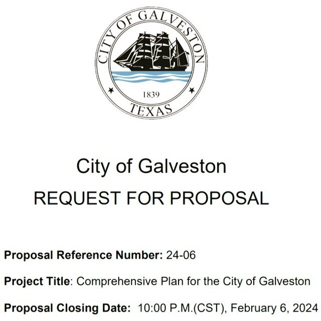Back in October 2023 I secured commitment from city management to select a consultant and start the Comprehensive Plan update. Here is the first step - the RFP for planning consulting. You are a vital voice in shaping the future of the City of Galves