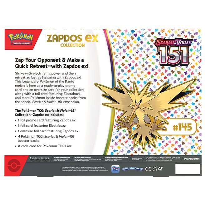Pokmon TCG: Scarlet & Violet (3.5) Zapdos ex Collection Kraken Gaming Ltd Pokmon TCG: Scarlet & Violet (3.5) Zapdos ex Collection Kraken Gaming Ltd