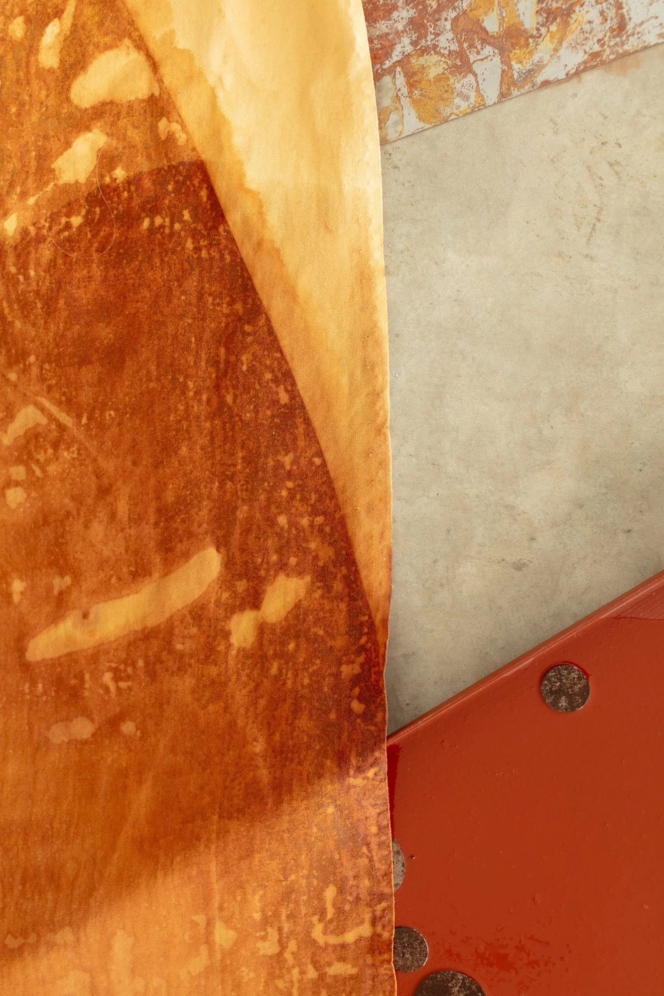 detail of rust and oil on canvas