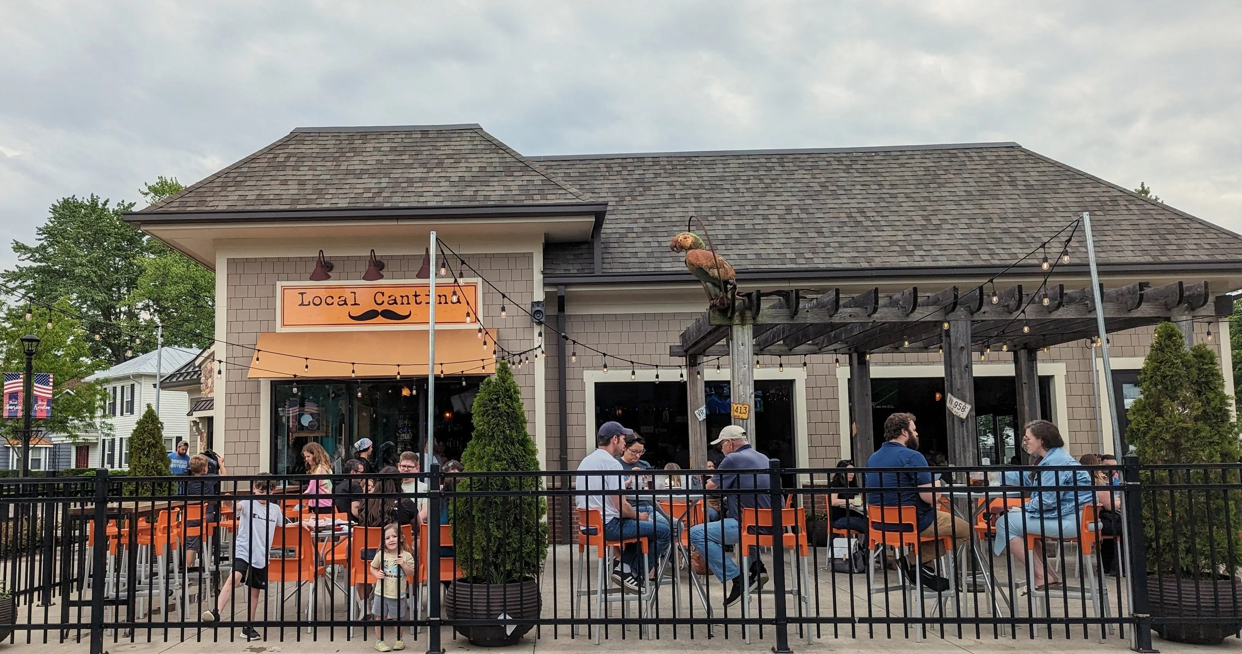 Outdoor patio seating at Local Cantina Hilliard in Downtown Hilliard