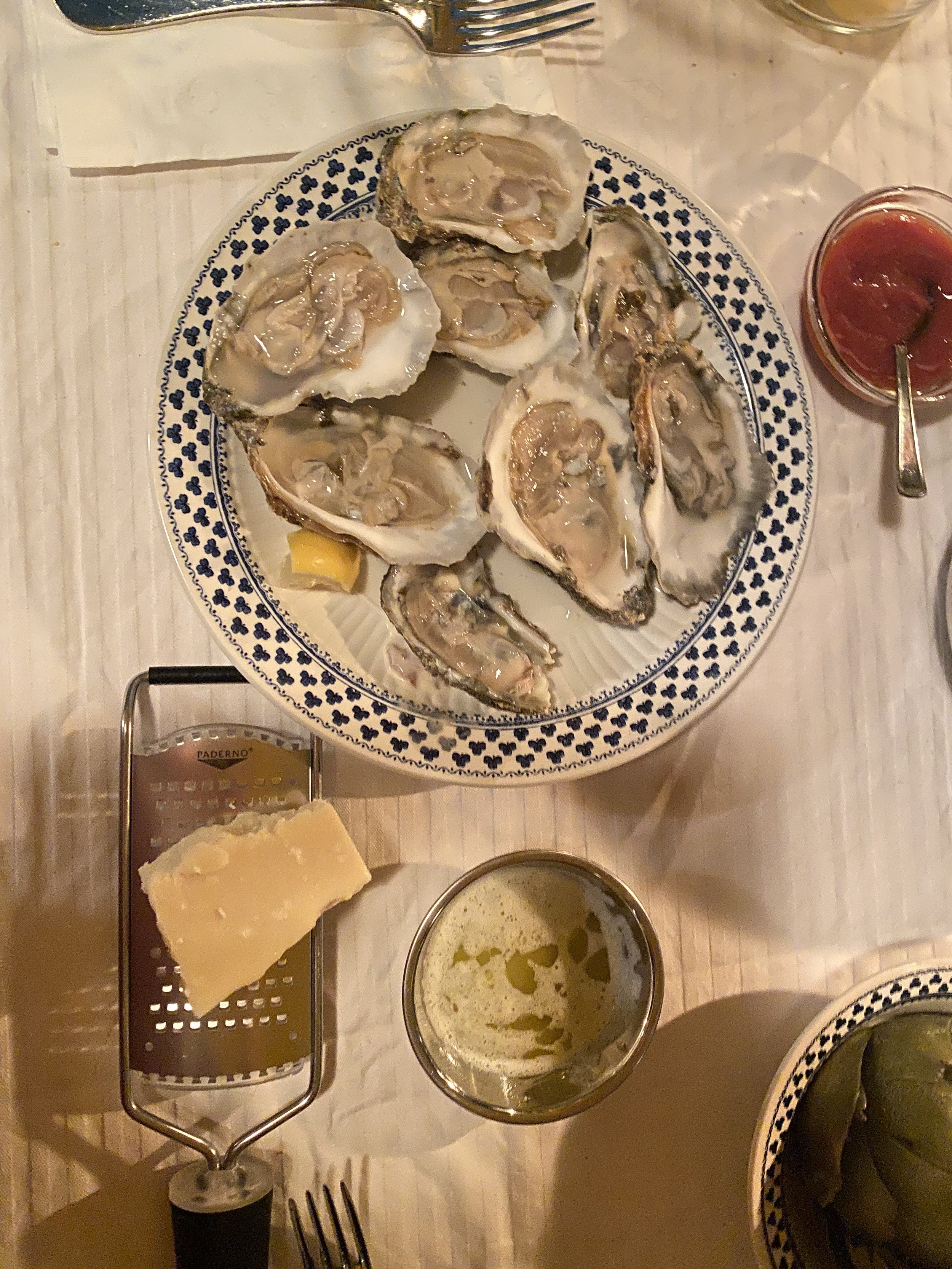 ate oysters for the first time