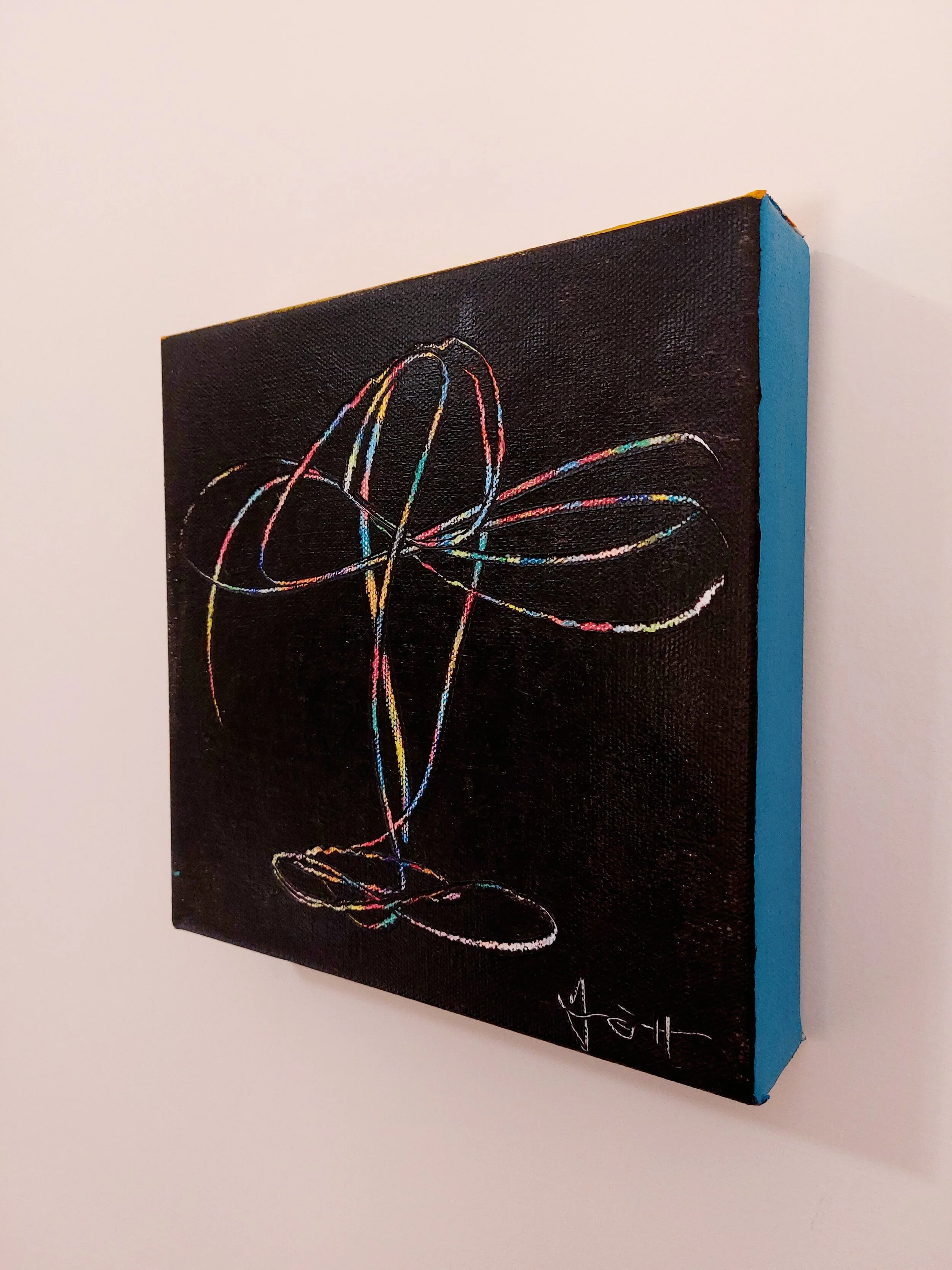 What I See. work III_01.
Mixed Media on Canvas.
20.32x 20.32x 3.8cm.
2023.