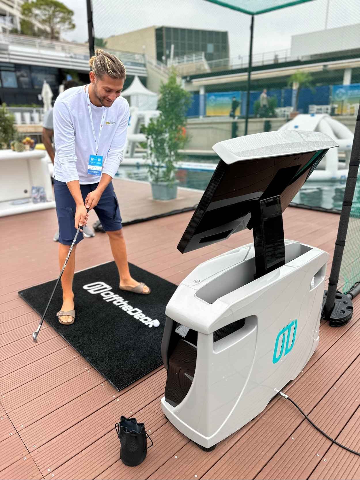 Man preparing to take a swing on the SeaDriveCX.