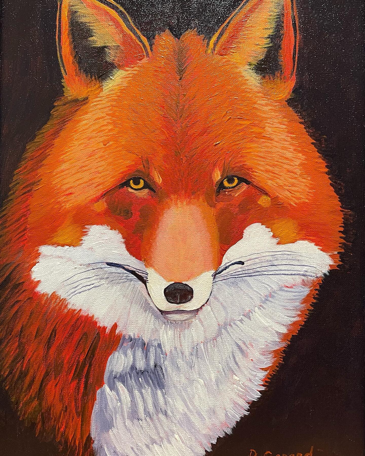 Fall Fox, available at the Art Connective&rsquo;s Critters5 show now through February 4, 2023 at www.artconnective.org. #artconnective #artconnectiveartist  #acrylicpaintings #foxpainting #redfox