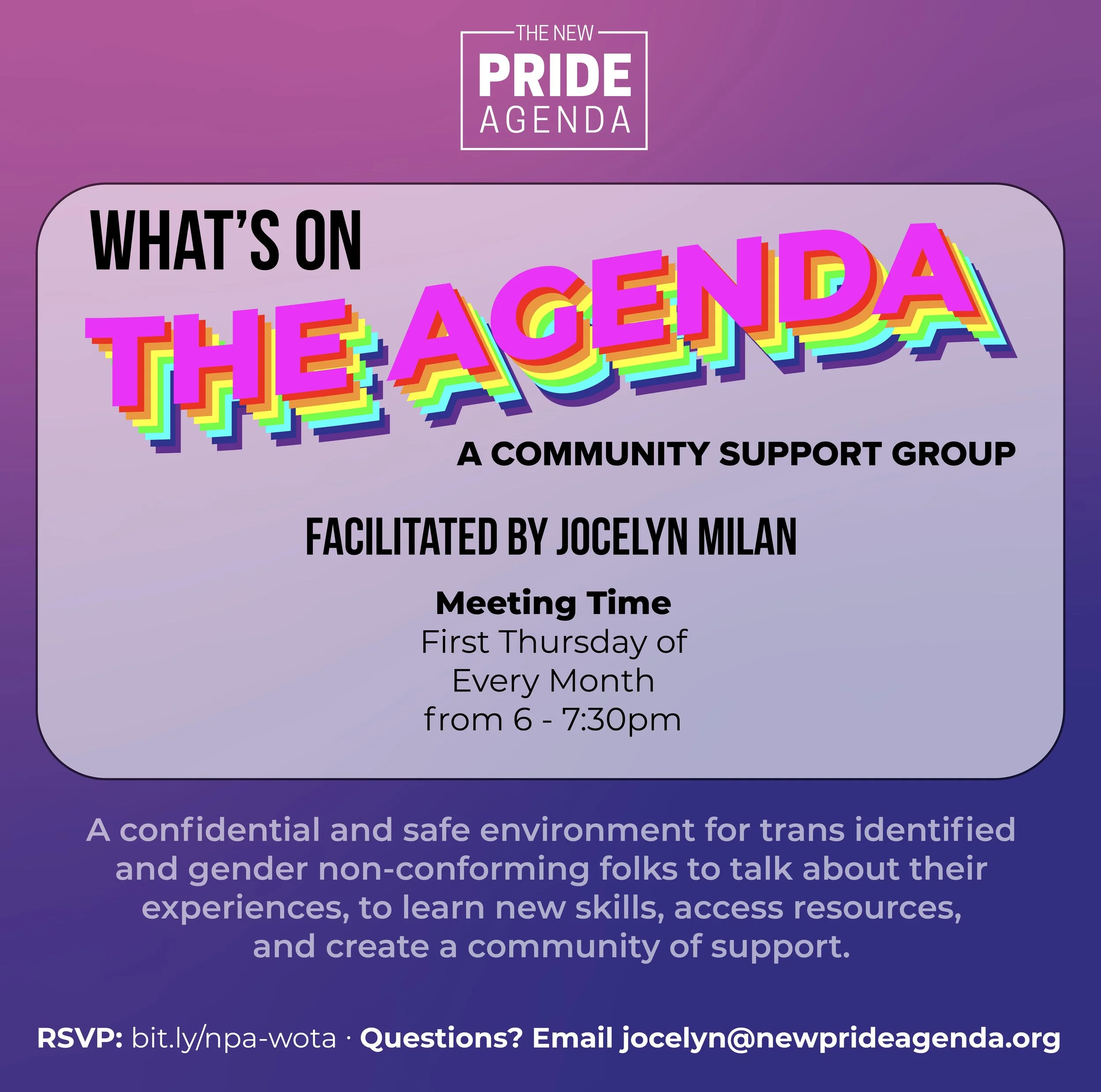 What’s on the Agenda?