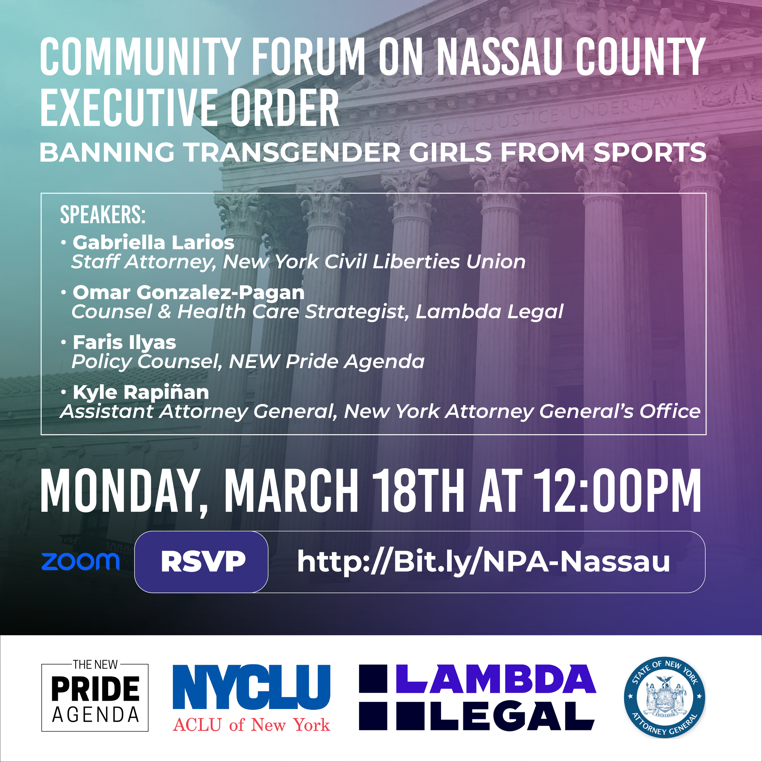Nassau County Executive Order Know Your Rights Forum W/ NYCLU, Lambda Legal and NYAC's Office