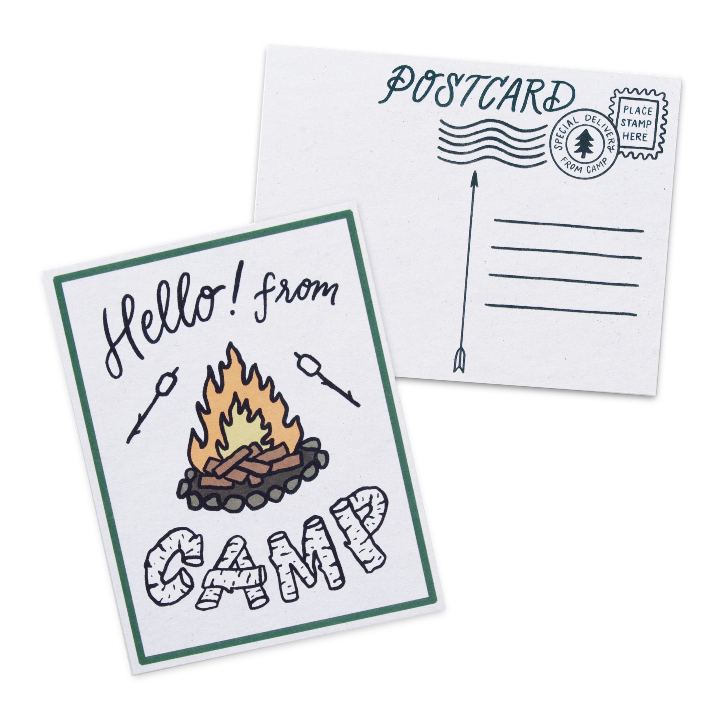 Hello From Camp Postcard